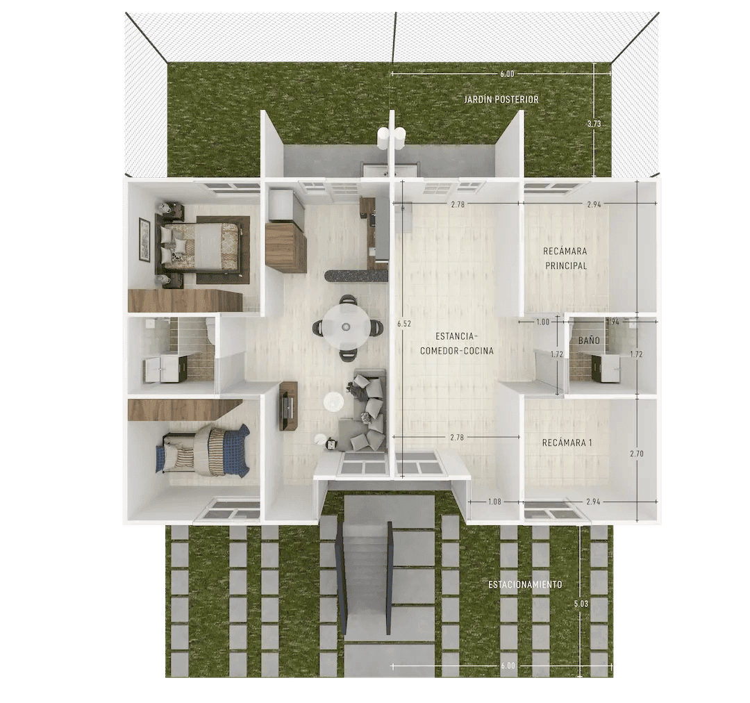 Plano de Plano general — Modelo Titanio Planta Alta