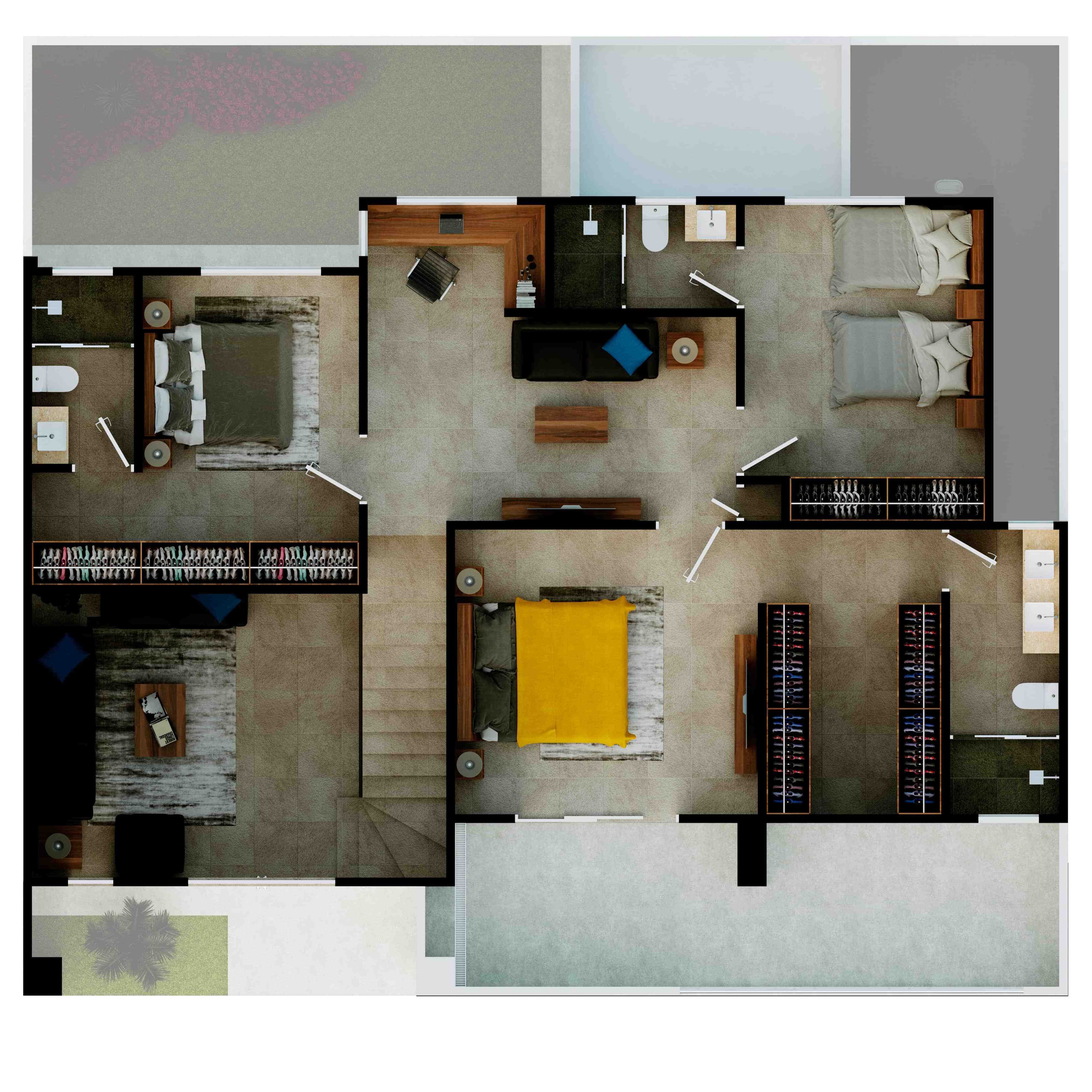 Plano de Planta Alta — Modelo Montjüic