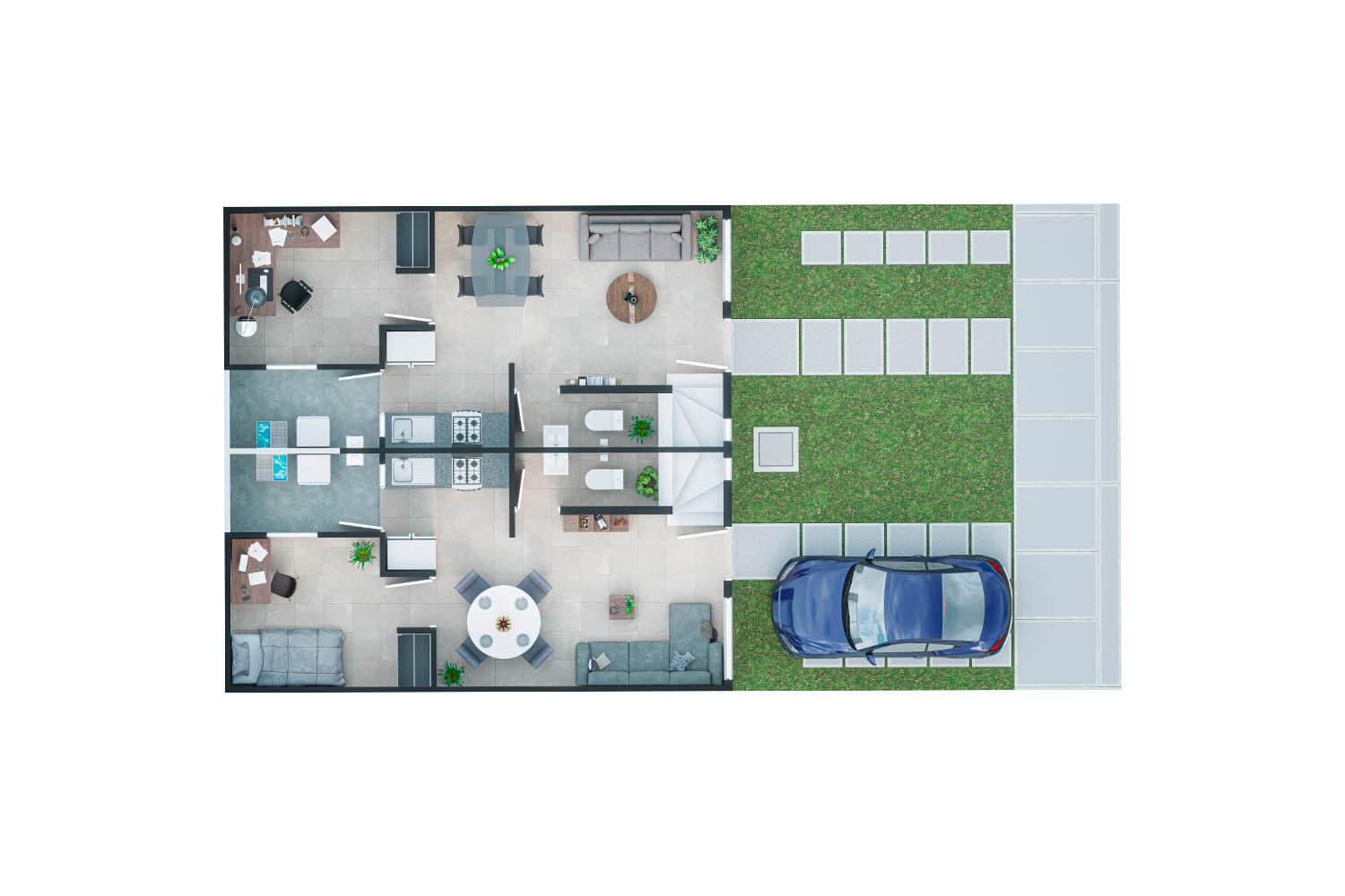 Plano de Planta Baja — Modelo Diamante 3R